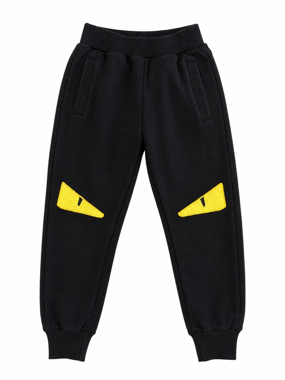 Lola + The Boys Black Evil Eye Patch Joggers Sweatpants Size 8